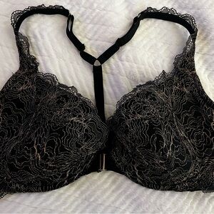 Lane Bryant Cacique Black Lace Plunge Bra